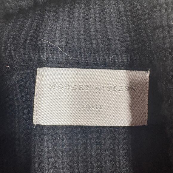 Modern Citizen Small Hiwa Tie Front Sweater Black Cotton Wool Crop Turtleneck - Picture 9 of 10